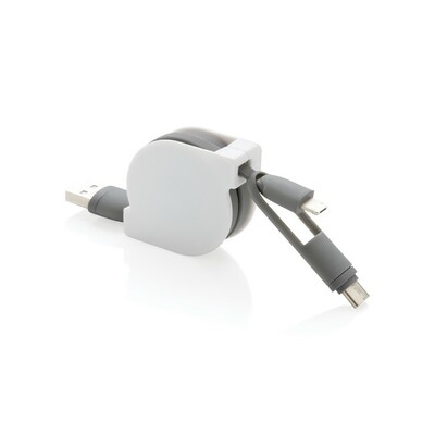 Zwijany kabel do ładowania i synchronizacji 3 w 1
