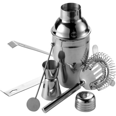 Cocktailshaker-Set, Shaker, Zange, Löffel, Sieb und Messbecher